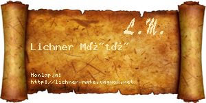 Lichner Máté névjegykártya
