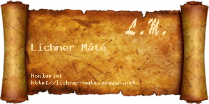 Lichner Máté névjegykártya